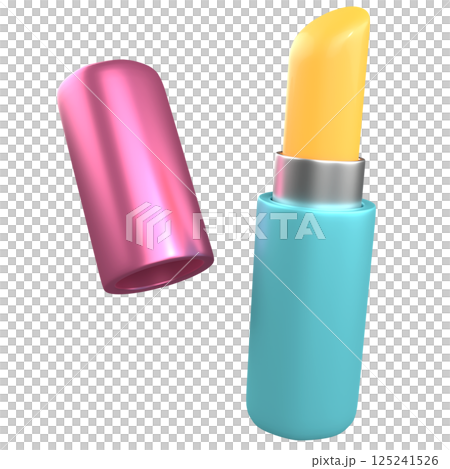 多様性を表したカラフルなかわいい口紅、リップスティック。3Dレンダリング画像。 多様性を表したカラフルなかわいい口紅、リップスティック。3Dレンダリング画像。 125241526