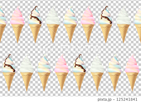 軟冰淇淋無縫圖案 B-1 軟冰淇淋無縫圖案 B-1 125241841