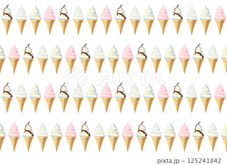 ソフトクリームのシームレスパターン　B-1' 125241842