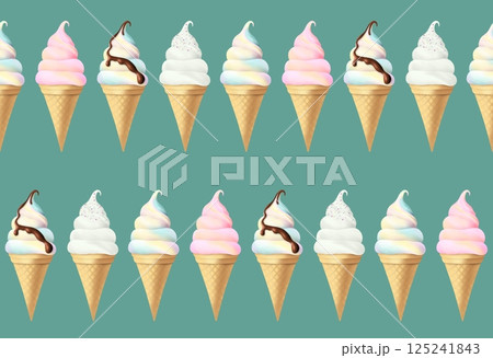 ソフトクリームのシームレスパターン B-2 ソフトクリームのシームレスパターン B-2 125241843