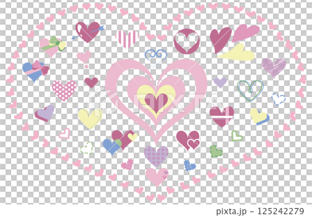 Assortment of various hearts_Light colors 125242279