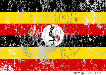 Uganda flag with grunge effect. Uganda flag with grunge effect. 125242348