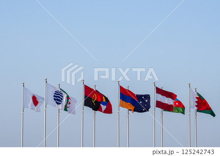2025年大阪・関西万博の各国の国旗 2025年大阪・関西万博の各国の国旗 125242743