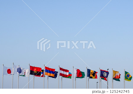 2025年大阪・関西万博の各国の国旗 2025年大阪・関西万博の各国の国旗 125242745