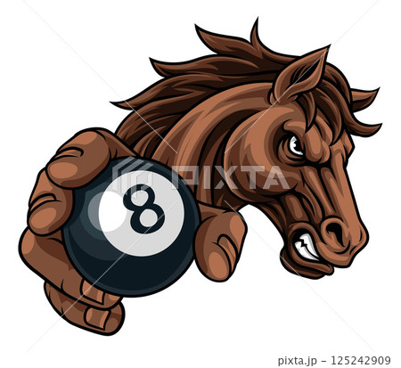 Horse Mustang Stallion Pool Billiards Sport Mascot 125242909