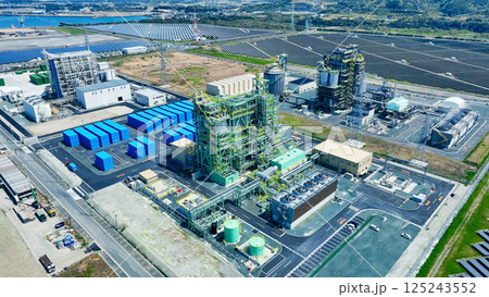 バイオマス発電所 空撮 125243552