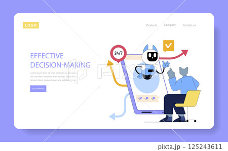 AI's role in global business management boosts effective decision-making through real-time data and insights. It enhances strategy development, fostering efficiency and informed choices. Vector 125243611