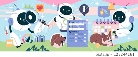 AI Vet Consultant provides virtual support for pet health management. Features include symptom tracking, scheduling appointments, and health monitoring. This innovation enhances pet care accessibility AI Vet Consultant provides virtual support for pet health management. Features include symptom tracking, scheduling appointments, and health monitoring. This innovation enhances pet care accessibility 125244161