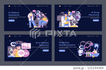 AI in medicine transforms healthcare through innovations such as medical assistance, drug discovery, genetic research, and predictive health analytics. Revolutionizing patient care and outcomes 125244369