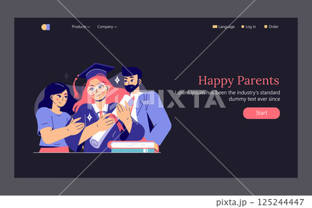 Graduation celebration with joyful characters. Friends and family support a graduate holding a diploma, reflecting pride and achievement. A moment of happiness and milestones in education. Vector Graduation celebration with joyful characters. Friends and family support a graduate holding a diploma, reflecting pride and achievement. A moment of happiness and milestones in education. Vector 125244447