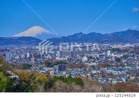 神奈川県秦野市入船町,末広町,栄町,本町,富士山方面を見る 神奈川県秦野市入船町,末広町,栄町,本町,富士山方面を見る 125244819