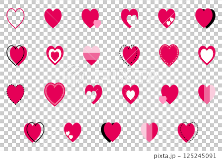 Simple heart mark set red 125245091