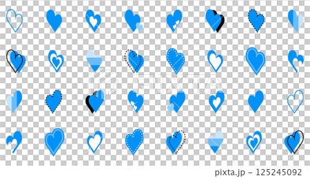 Simple heart mark set blue Simple heart mark set blue 125245092
