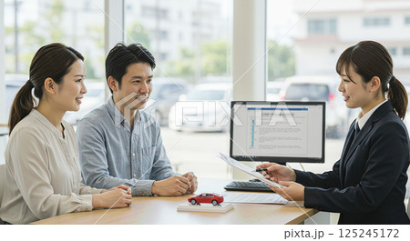 車関係の営業をするアジア人女性 125245172