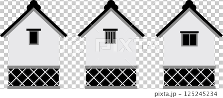 Illustration icon of storehouse, sake storehouse, storehouse Illustration icon of storehouse, sake storehouse, storehouse 125245234