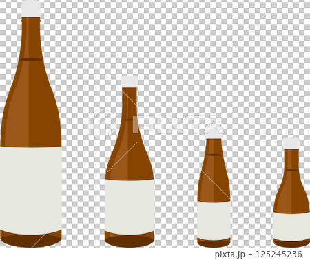 清酒瓶剪影圖示集茶瓶 125245236