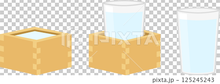 升酒・日本酒・グラス・冷酒グラスのイラストアイコン 升酒・日本酒・グラス・冷酒グラスのイラストアイコン 125245243