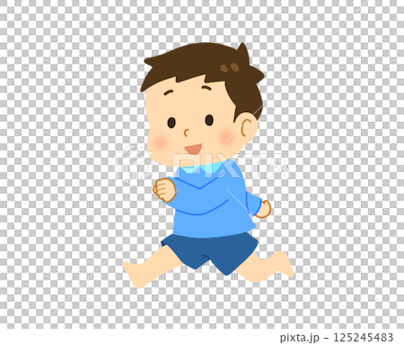 室内で走る男の子 室内で走る男の子 125245483