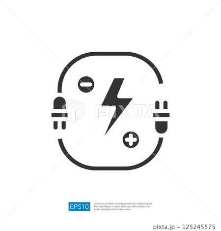 Electricity Power Icon with Plug and Socket Representing Energy Source and Electrical Supply for Devices 125245575