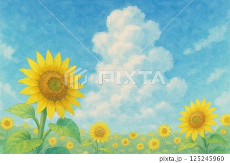 ひまわり畑・入道雲 ひまわり畑・入道雲 125245960
