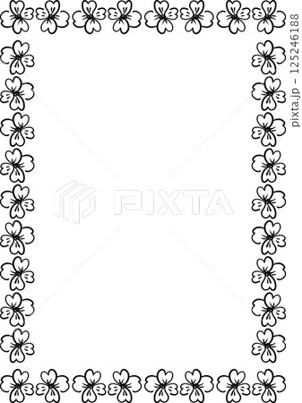 Flourish frame with blossom elements. Trendy graphic template. Cute orchid flower empty frame box Flourish frame with blossom elements. Trendy graphic template. Cute orchid flower empty frame box 125246188