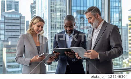 グローバル企業の多国籍チームワーク グローバル企業の多国籍チームワーク 125246304