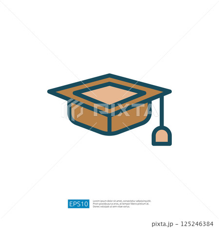 Graduation cap icon symbolizing education and achievement for students pursuing knowledge and success in higher education and academic pursuits Graduation cap icon symbolizing education and achievement for students pursuing knowledge and success in higher education and academic pursuits 125246384