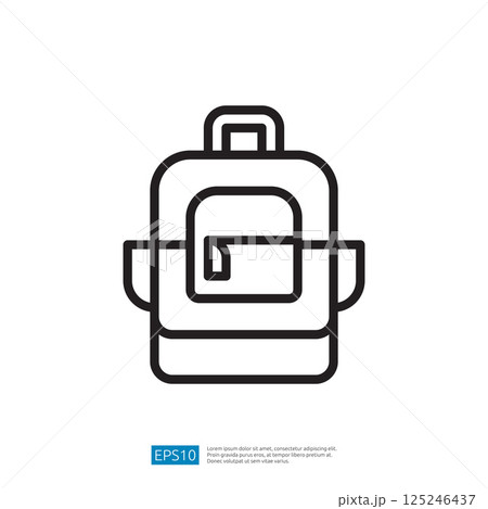 Minimalist Outline Icon of Backpack Representing Educational Supplies for Students in a Modern Design 125246437