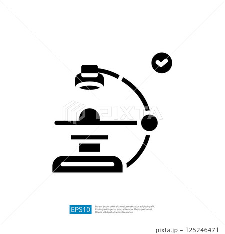Microscope and Globe Icon Representing Science Education and Learning Aimed at Inspiring Curiosity and Knowledge Acquisition in Students and Scholars 125246471