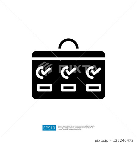 Organizational Checklist Icon Representing Task Management With Check Marks For Efficient Planning And Workflow In Educational Context 125246472