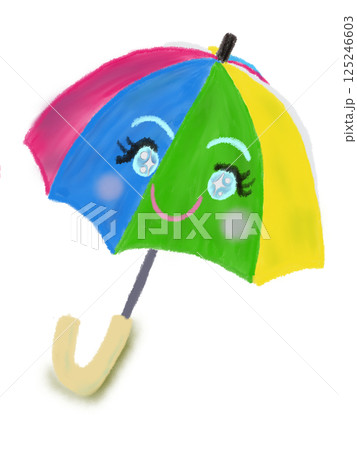 水彩で描いたカラフルな傘のイラスト 水彩で描いたカラフルな傘のイラスト 125246603