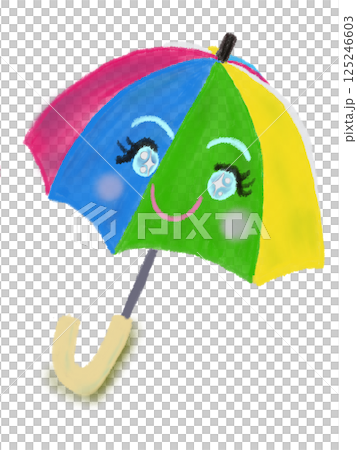 水彩で描いたカラフルな傘のイラスト 水彩で描いたカラフルな傘のイラスト 125246603