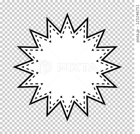 Simple black and white dotted speech bubble jagged shape 01 Simple black and white dotted speech bubble jagged shape 01 125246751