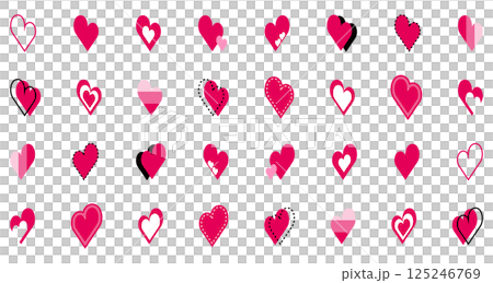 Simple heart mark set red 125246769