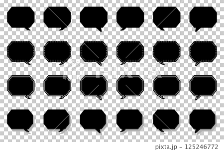 Simple cornered octagon speech bubble set 125246772