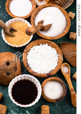 Various sugar replacement, healthy sweetener concept 125247127