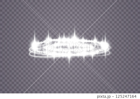 A beautiful shimmering white light circular effect that is enhanced with delightful sparkles for visual appeal 125247164