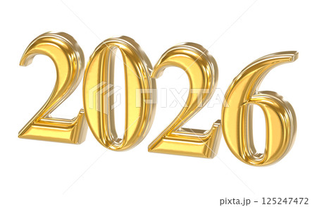 Happy New Year Number 2026 3D Gold Happy New Year Number 2026 3D Gold 125247472