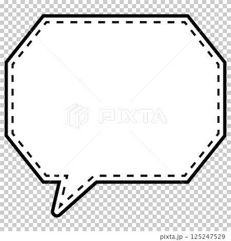 一個簡單的黑白點狀對話泡泡,八角形,有角,朝左 03 一個簡單的黑白點狀對話泡泡,八角形,有角,朝左 03 125247529