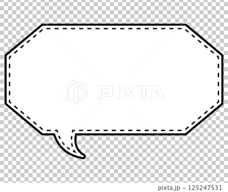 一個簡單的黑白點狀對話泡泡,細長的八角形,朝左 02 一個簡單的黑白點狀對話泡泡,細長的八角形,朝左 02 125247531