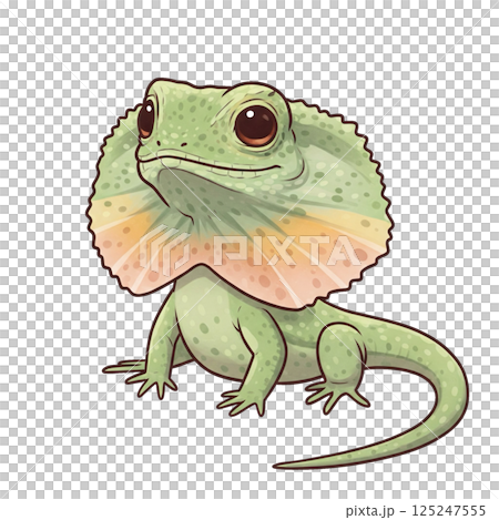 A simple and cute frilled lizard illustration 125247555