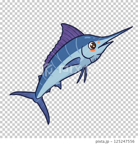 簡單可愛的箭魚插畫 125247556