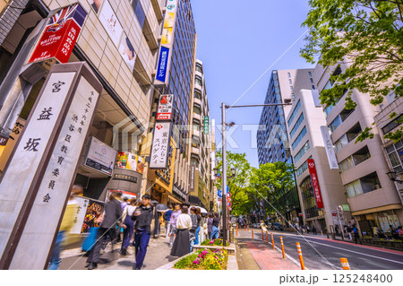 日本の東京都市景観　新緑の宮益坂などを望む 125248400