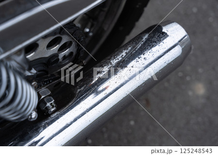 バイクの劣化したメッキ部品 バイクの劣化したメッキ部品 125248543