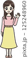 手を振る女性（全身） 125248960