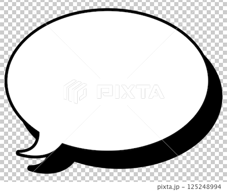 簡單的黑白陰影氣泡，圓形，朝左 01 125248994