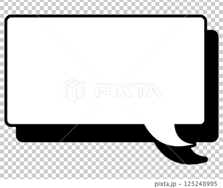 Simple black and white shaded speech bubble, rectangular, right-facing 01 Simple black and white shaded speech bubble, rectangular, right-facing 01 125248995