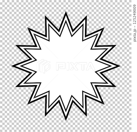 Simple black and white double line speech bubble jagged shape 01 Simple black and white double line speech bubble jagged shape 01 125249009