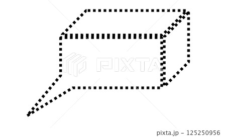 四角い箱型の吹き出し(透明背景) 四角い箱型の吹き出し(透明背景) 125250956