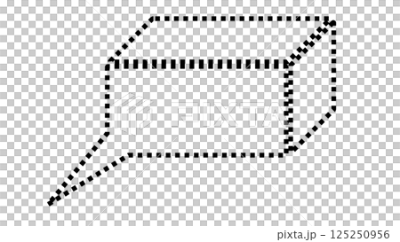 四角い箱型の吹き出し(透明背景) 四角い箱型の吹き出し(透明背景) 125250956